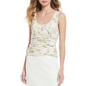 Antonio Melani Clementine Stretch Sleeveless Top Sz 10 Cotton Floral Cottage NWT